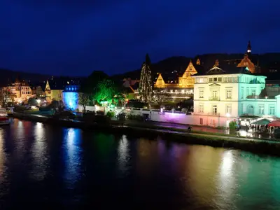 Traben-Trarbach at the time of the Christmas market in Germany in 2018 with the banks of the Moselle