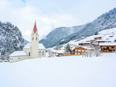 Gramais - Smallest Village of Austria in winter landscape scenery, Lechtal, Reutte