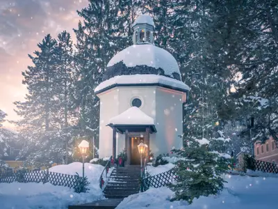 Famous Silent Night Chapel at Oberndorf, Salzburg, Austria
