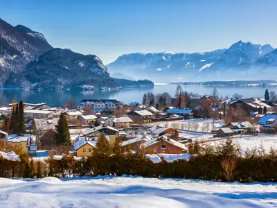Mountains ski resort St. Gilgen Austria - nature and sport background