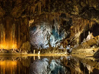 Enchanted lake Grotto of the fairies Saalfeld, Germany
