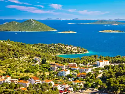 Kornati islands national park view from Drage village, Dalmatia, Croatia
