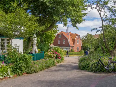 impression of Spiekeroog village which is located at Spiekeroog island, one of the East Frisian Islands at the North Sea coast of Germany