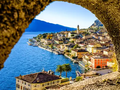 limone sul garda at lake garda in italy - photo