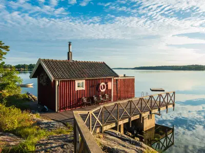 Schärengarten an der schwedischen Küste vor Stockholm.