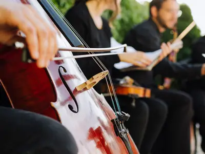 man playing the cello