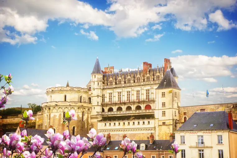 Amboise old castle at spring, Pays de la Loire, France